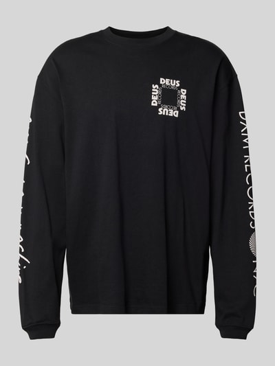 DEUS EX MACHINA Shirt met lange mouwen en labelprint, model 'DEFACTO' Zwart - 2