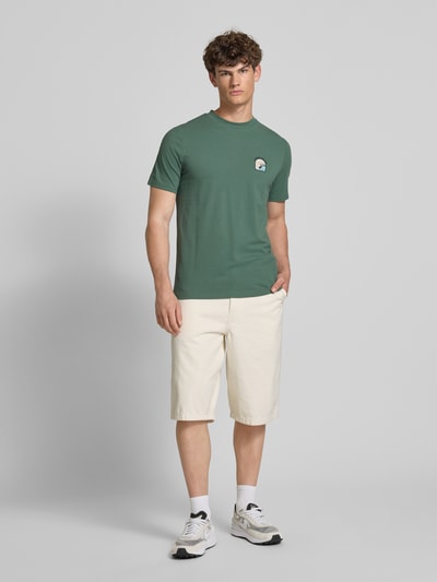 Blend T-Shirt mit Motiv- und Statement-Stitching Modell 'JOBBE' Oliv 1