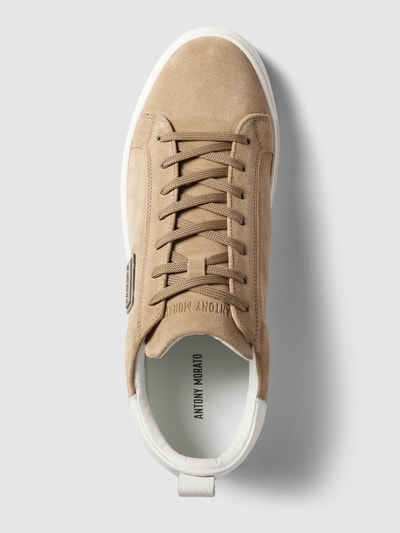 Antony Morato Sneakers van leer met labelapplicatie Beige - 4