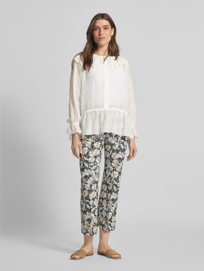 Weekend Max Mara Regular Fit Bluse aus Viskose-Leinen-Mix Modell 'ASTRO' Weiss 1