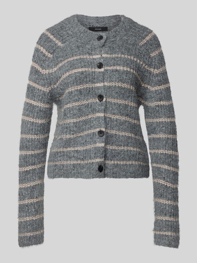 VERO MODA Kurtka z dzianiny o kroju regular fit z dodatkiem wełny model ‘AWESOME SHINE’ Ciemnoszary melanż 2