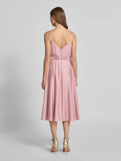 Jake*s Cocktail Knielanges Cocktailkleid mit Wasserfall-Ausschnitt Rose Melange 5