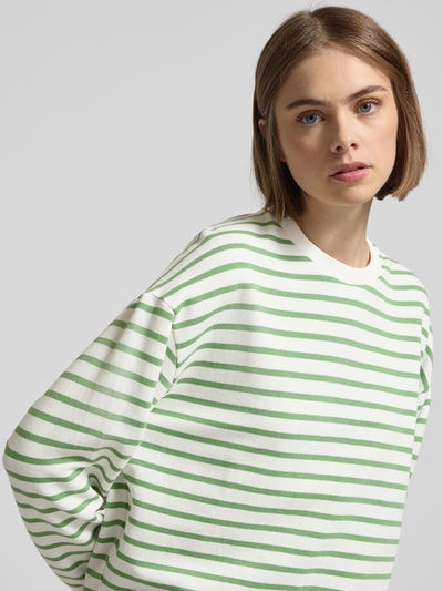 Marc O'Polo Denim Sweatshirt met ribboorden Grasgroen - 3