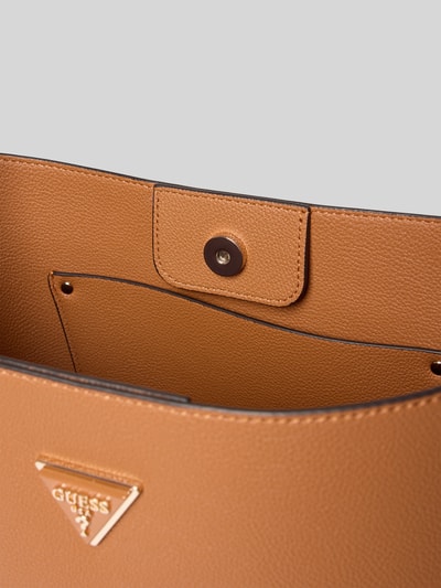 Guess Torba tote z detalem z logo Koniakowy 5