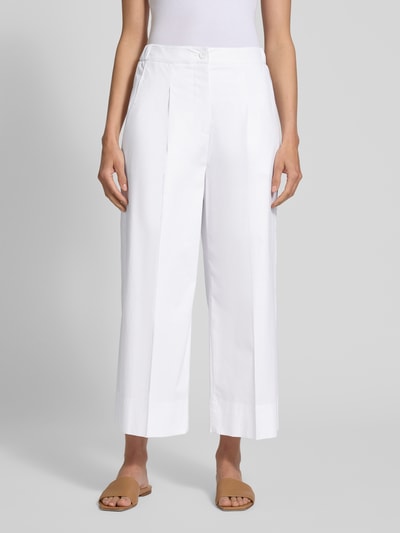 Luisa Cerano Wide leg bandplooibroek met elastische band Wit - 4