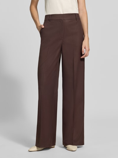 Christian Berg Woman Selection wide fit broek met viscose Donkerbruin - 4