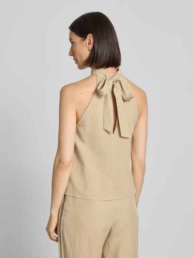 Samsøe Samsøe Top bluzkowy z mieszanki lyocellu i lnu model ‘SARHEO’ Piaskowy 5