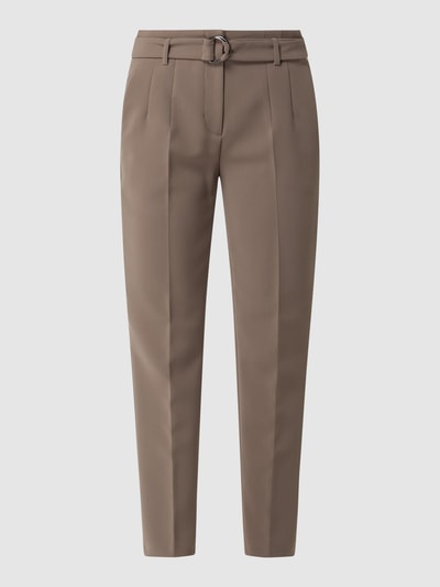 Cambio Korte stoffen broek met riem, model 'Kara' Taupe - 2