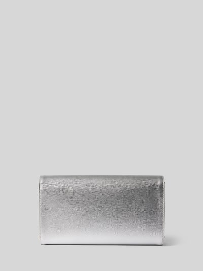 Produktfoto, silberfarbene Clutch / Abendtasche mit Logo-Detail Modell 'DIVINA' von Valentino Bags, glatte Oberfläche, Damen Accessoire