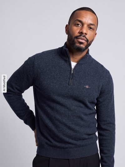 GANT Pullover aus reiner Wolle Hellblau Melange 3