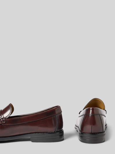 Produktfoto, Loafers aus Leder Modell 'PENNYBAR' von Jack & Jones, zaokrąglony nosek, wsuwany, brązowa skóra, obcas 2 cm, wysokość cholewki 7 cm, szerokość w rozmiarze 44: 13 cm