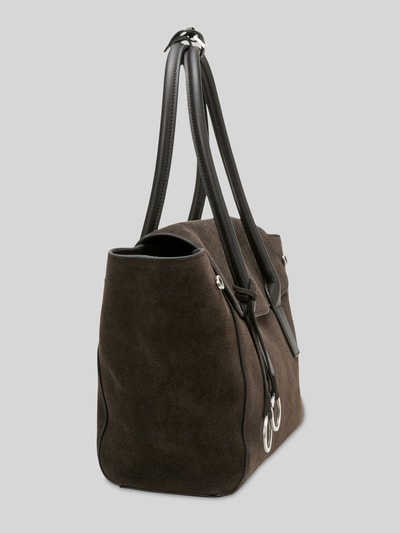 Marc O'Polo torba shopper z welurowej skóry bydlęcej z metalowymi pierścieniami Ciemnobrązowy 2