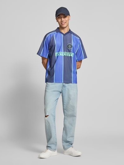 ONLY & SONS Loose Fit Poloshirt mit Motiv-Print Modell 'ZIDAN' Royal 1