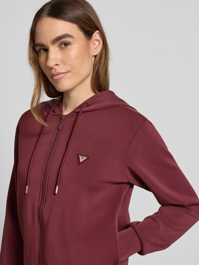 Guess Activewear Sweatjack met labelapplicatie Bordeaux - 3