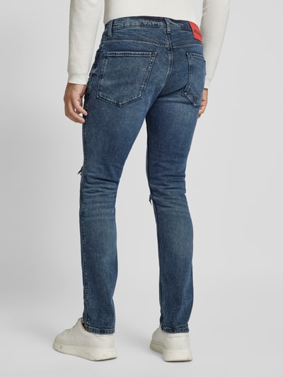 HUGO Slim fit jeans in destroyed-look, model 'HUGO 734' Jeansblauw - 5