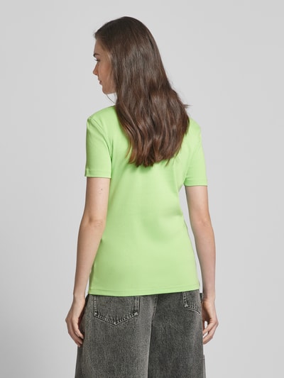 Montego T-shirt met V-hals in effen design Lichtgroen - 5