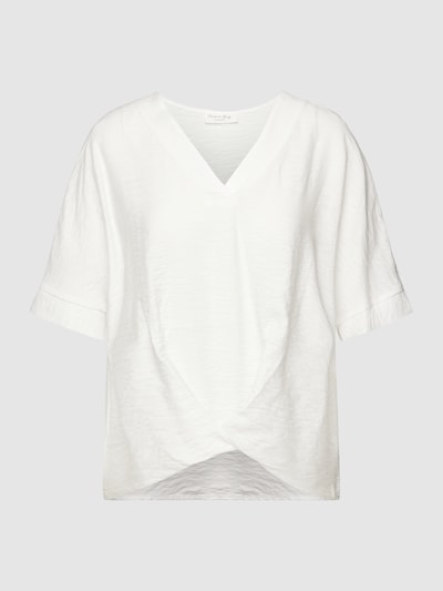 Christian Berg Woman Blusenshirt aus Viskose-Mix mit V-Ausschnitt Offwhite 2