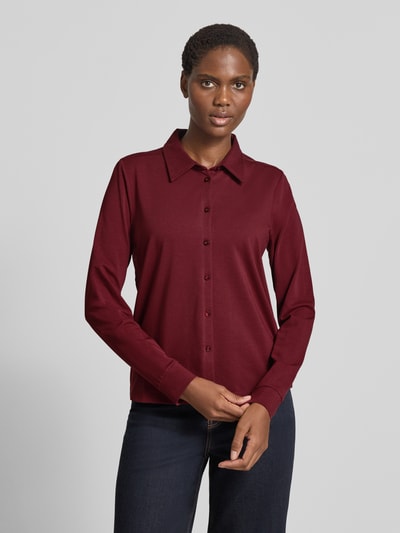 s.Oliver RED LABEL Regular fit overhemdblouse van katoenmix Bordeaux - 4