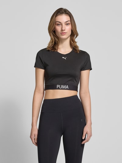 PUMA PERFORMANCE Cropped T-Shirt mit Logo-Print Black 4