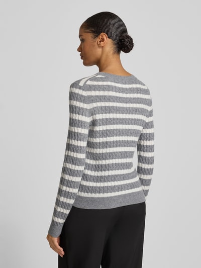 Christian Berg Woman Sweter z dzianiny z kaszmiru z okrągłym dekoltem Grafitowy melanż 5