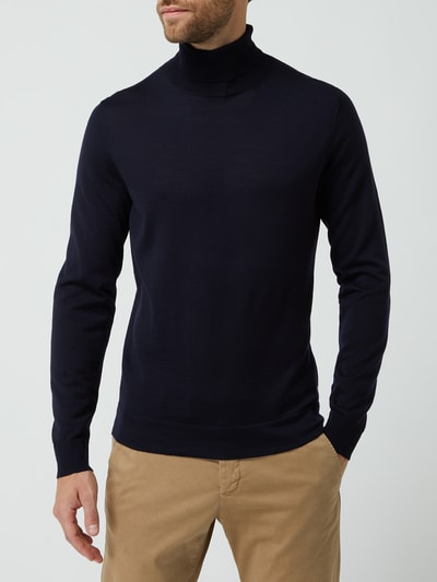 Strellson Rollkragenpullover aus Schurwolle Modell 'Marek' Marine 4