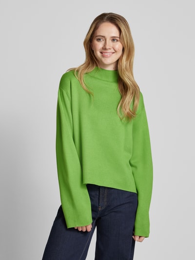 Jake*s Collection Oversized Strickpullover aus Viskose-Mix mit Stehkragen Apfel 4