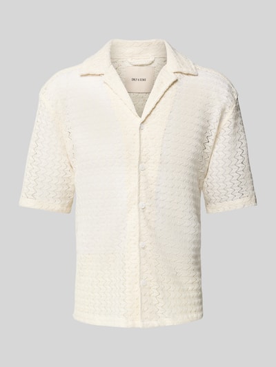 Only & Sons Relaxed Fit Freizeithemd mit Reverskragen Modell 'NOVAK' Offwhite 2