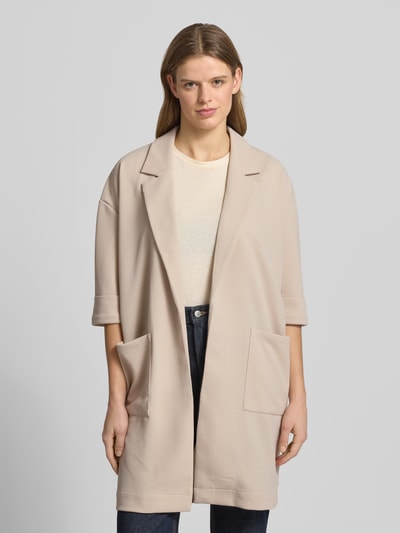 PIECES Relaxed Fit Cardigan mit 3/4-Arm Modell 'DAISY' Taupe 4
