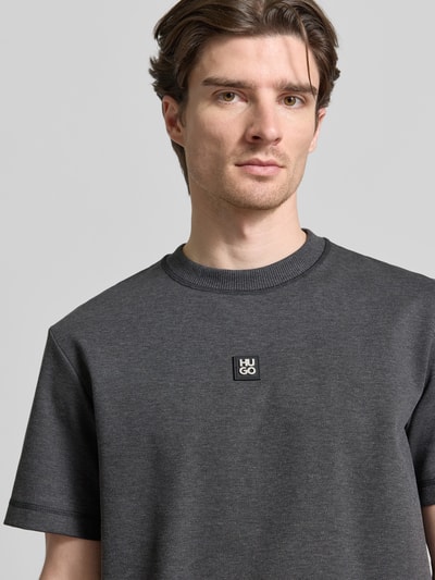 HUGO Regular Fit T-Shirt mit Baumwoll-Anteil Modell 'DILANSO' Mittelgrau 3