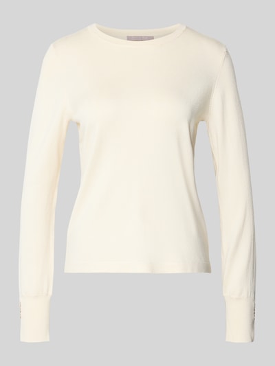 Christian Berg Woman Selection Gebreide pullover met ronde hals Ecru - 2