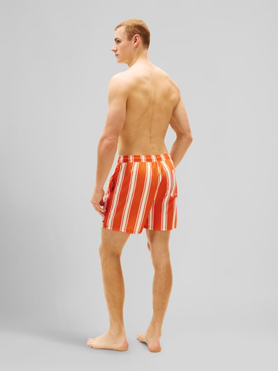 Tommy Hilfiger Regular Fit Badeshorts mit Allover-Muster Orange 5