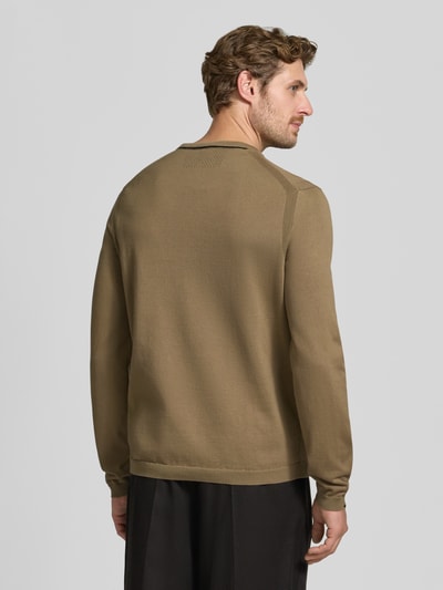 BOSS Green Regular fit pullover van pure katoen model 'KN_Ever-X' Zand - 5
