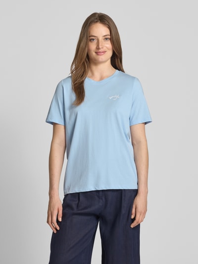 s.Oliver RED LABEL Regular fit T-shirt van puur katoen Lichtblauw - 4