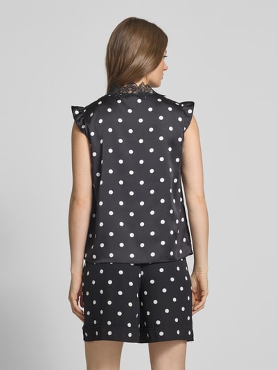 Marc Cain Blousetop met V-hals en kant Zwart - 5