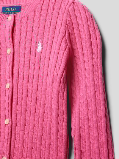 Polo Ralph Lauren Kids Strickjacke mit Zopfmuster Pink 2