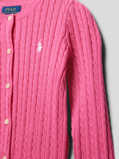 Polo Ralph Lauren Kids Strickjacke mit Zopfmuster Pink 2