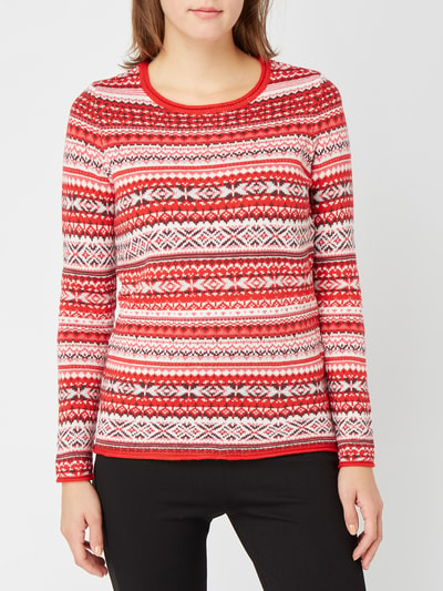 Montego Pullover mit Streifenmuster  Rot 4