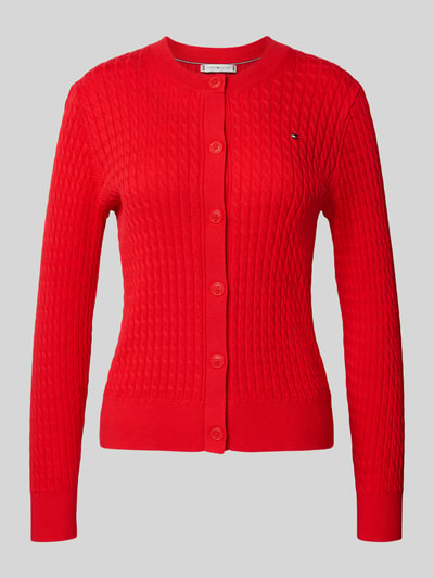 Tommy Hilfiger Slim Fit Strickjacke aus reiner Baumwolle Rot 2