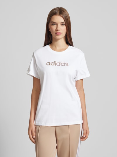 ADIDAS SPORTSWEAR T-Shirt mit Strasssteinbesatz Modell 'Holiday' Offwhite 4