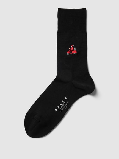 Falke Socken mit Motiv-Stitching Modell 'Airport Driving Santa' Black 1