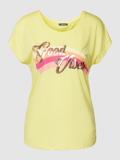 Montego T-Shirt mit Statement-Print Pastellgelb 2