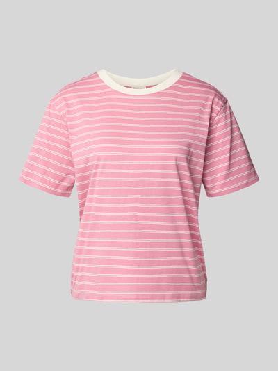 Tom Tailor Denim T-shirt o kroju boxy fit z czystej bawełny Mocnoróżowy 2