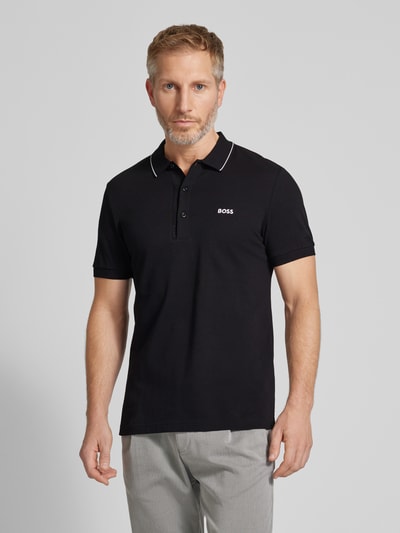 BOSS Green Regular Fit Poloshirt mit Label-Stitching Modell 'Paule' Black 4