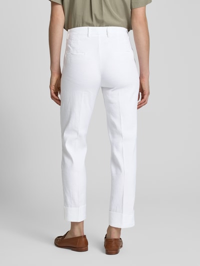 Cambio Regular Fit Leinenhose mit Gürtelschlaufen Modell 'KRYSTAL' Weiss 5