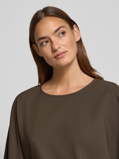 MOS MOSH Blouseshirt met strikceintuur, model 'Rikala Miley' Chocoladebruin - 3