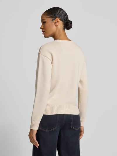 Lauren Ralph Lauren Sweter z dzianiny z detalem z logo model ‘RIEDNEE’ Écru 5