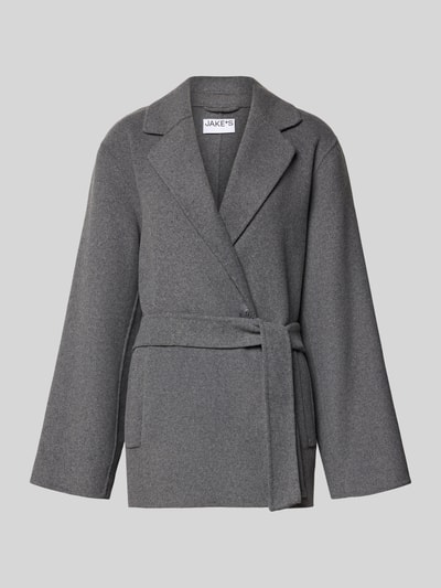 Jake*s Casual Jacke mit Viskose-Anteil in Wickel-Optik Mittelgrau Melange 2