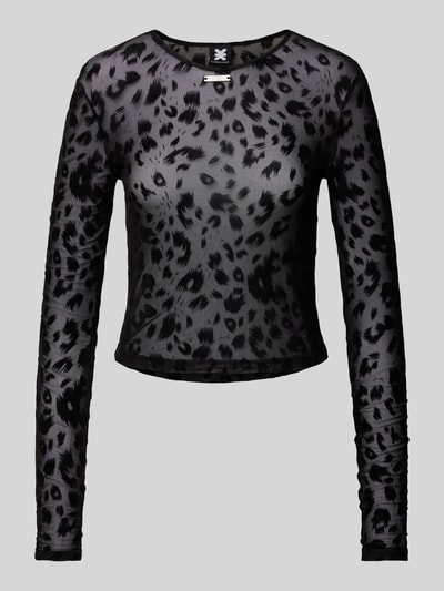 Karo Kauer Longsleeve in semitransparentem Design Black 1