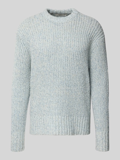 SELECTED HOMME Relaxed fit wollen pullover met extra brede schouders, model 'CHICAGO' Lichtblauw - 2