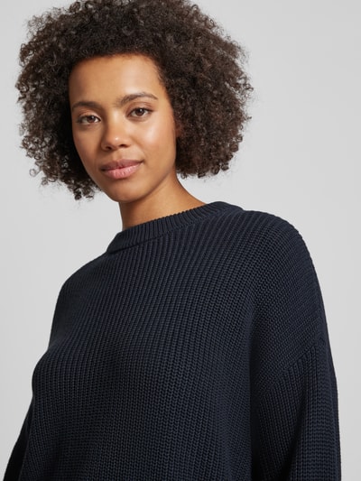 Jake*s Casual Strickpullover mit Raglanärmeln Dunkelblau 3